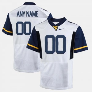 For Men #00 College Limited Football WVU Custom Jerseys White