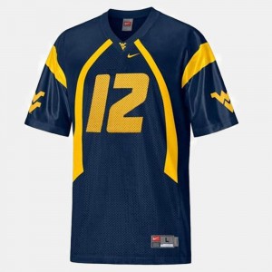 College Football #12 For Kids Blue Geno Smith WVU Jersey