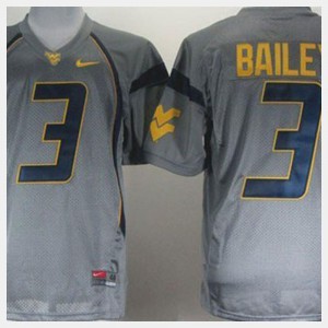 College Football Gray #3 Stedman Bailey WVU Jersey For Kids