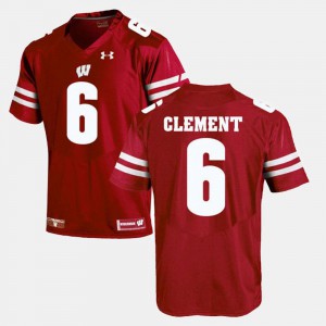 Mens #6 Alumni Football Game Red Corey Clement Wisconsin Jersey