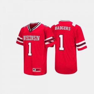 Wisconsin Jersey For Men Hail Mary II #1 Red