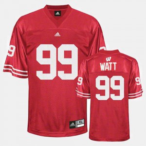 College Football Mens J.J. Watt Wisconsin Jersey Red #99