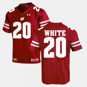 #20 James White Wisconsin Jersey Alumni Football Game Red For Men