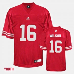 Youth(Kids) Russell Wilson Wisconsin Jersey Red College Football #16