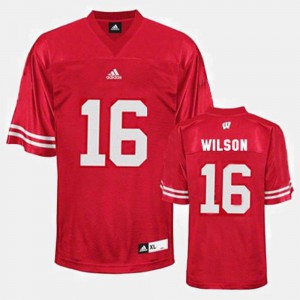 #16 Russell Wilson Wisconsin Jersey College Football For Men Red