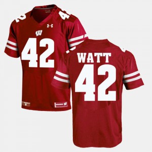 #42 Alumni Football Game Red T.J Watt Wisconsin Jersey Mens