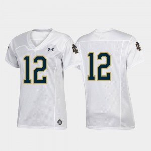 Notre Dame Jersey Replica White #12 Women Football Team