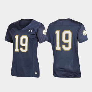 Replica Notre Dame Jersey Navy #19 For Women's