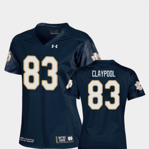 Replica #83 Ladies Chase Claypool Notre Dame Jersey College Football Navy