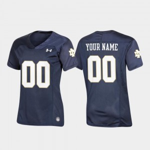 Navy #00 Replica Football Ladies Notre Dame Customized Jerseys