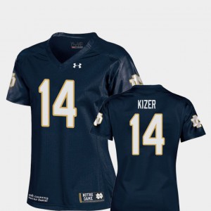 College Football #14 Navy For Women DeShone Kizer Notre Dame Jersey Replica