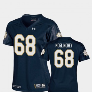 #68 College Football Mike McGlinchey Notre Dame Jersey Navy Replica For Women's