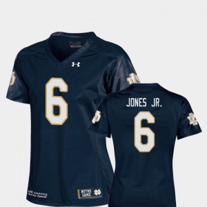 #6 Navy Replica Tony Jones Jr. Notre Dame Jersey College Football Women