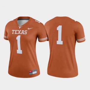 Legend Texas Orange Womens Texas Jersey #1 College Football