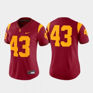 For Women's Game #43 USC Jersey College Football Cardinal