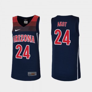 Emmanuel Akot Arizona Jersey Navy #24 Kids College Basketball Replica