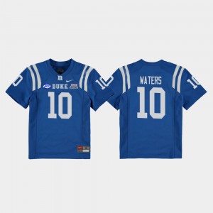 Marquis Waters Duke Jersey 2018 Independence Bowl College Football Game #10 Kids Royal