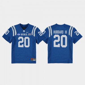 College Football Game 2018 Independence Bowl #20 Marvin Hubbard III Duke Jersey Royal Youth