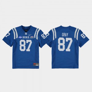 Royal Noah Gray Duke Jersey #87 College Football Game Youth(Kids) 2018 Independence Bowl
