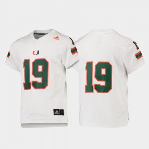 College Football Miami Jersey Youth(Kids) Replica #19 White