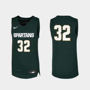 Green Basketball Kids Replica MSU Jersey #32