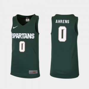 College Basketball #0 Replica Green Youth Kyle Ahrens MSU Jersey