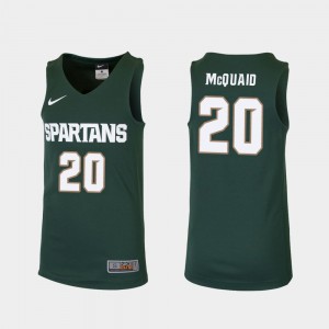 College Basketball Replica #20 Youth Green Matt McQuaid MSU Jersey