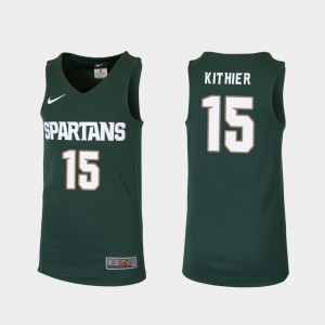 Replica Thomas Kithier MSU Jersey #15 College Basketball For Kids Green