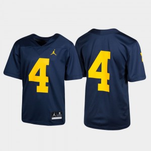 Youth Navy Michigan Jersey Untouchable #4 Football