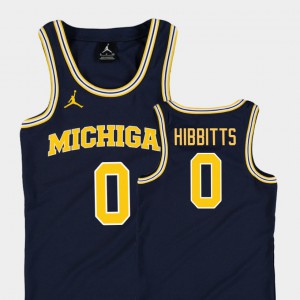 College Basketball Jordan Replica #0 Navy For Kids Brent Hibbitts Michigan Jersey