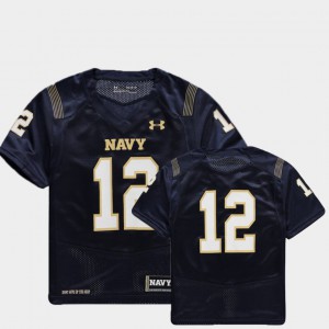 Navy For Kids College Football Finished Replica Navy Jersey #12