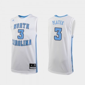 College Basketball Replica Youth #3 Andrew Platek UNC Jersey White