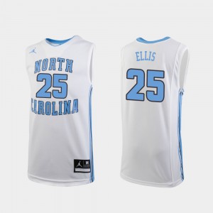College Basketball Replica #25 White Youth Caleb Ellis UNC Jersey