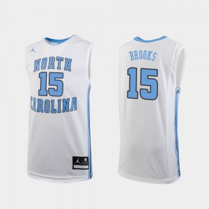 #15 White College Basketball Youth Garrison Brooks UNC Jersey Replica