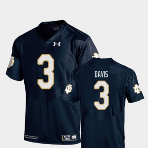 #3 Avery Davis Notre Dame Jersey College Football Replica Navy For Kids