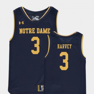 College Basketball Special Games Navy #3 D.J. Harvey Notre Dame Jersey Replica Kids