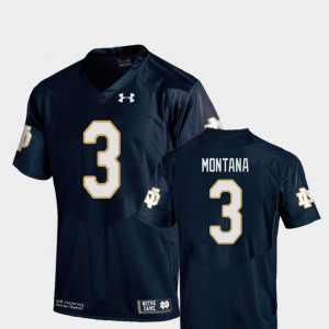 College Football #3 Navy For Kids Joe Montana Notre Dame Jersey Replica