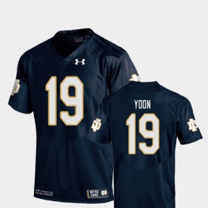 Youth(Kids) Replica Justin Yoon Notre Dame Jersey Navy #19 College Football