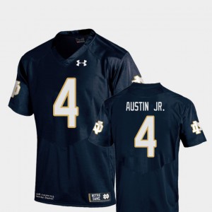 Kevin Austin Jr. Notre Dame Jersey Replica Youth(Kids) Navy #4 College Football