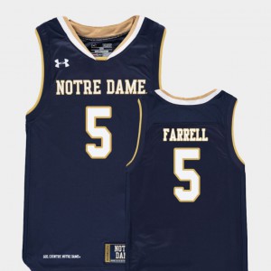 Navy Replica Matt Farrell Notre Dame Jersey Youth(Kids) College Basketball #5
