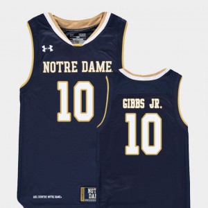 #10 Kids Replica College Basketball Navy TJ Gibbs Jr. Notre Dame Jersey