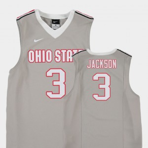 Gray #3 Kids C.J. Jackson OSU Jersey College Basketball Replica