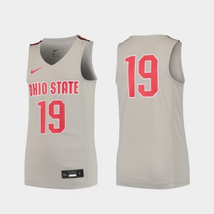 #19 For Kids OSU Jersey Replica Gray College Basketball