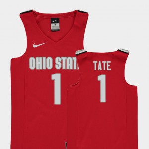 Kids College Basketball Red #1 Jae'Sean Tate OSU Jersey Replica