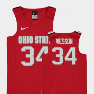 Kaleb Wesson OSU Jersey Replica Red College Basketball #34 Youth