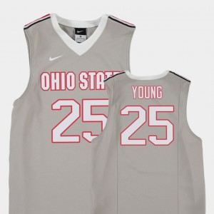 Youth(Kids) College Basketball Gray Kyle Young OSU Jersey #25 Replica