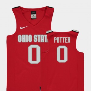 For Kids Micah Potter OSU Jersey #0 Replica College Basketball Red