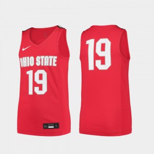#19 College Basketball OSU Jersey Scarlet Replica For Kids