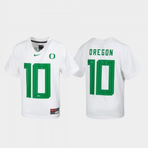 Oregon Jersey #10 Football Untouchable Youth(Kids) White