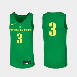 #3 Replica Youth(Kids) College Basketball Oregon Jersey Kelly Green
